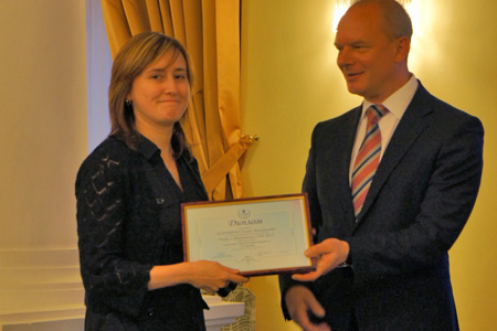 Еранцева Е.М. - старший преподаватель РМАТ - победитель конкурса СНВ Лидер в Образовании в номинации Лучший молодой преподаватель 2012